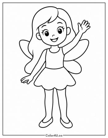 Stella Waving Hello coloring page