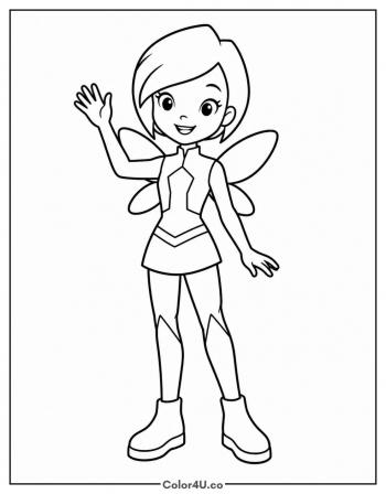 Tecna Says Hi coloring page