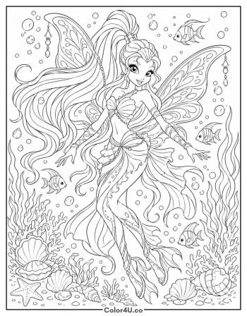Aisha Sirenix coloring page